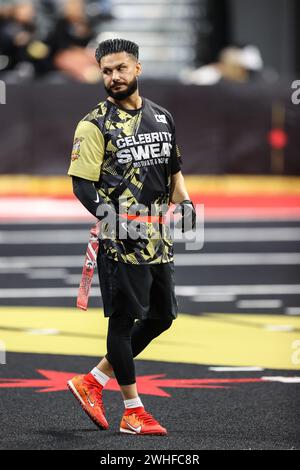 Henderson, Nevada, États-Unis. 08th Feb, 2024. La personnalité de la télévision Pauly d sur le terrain lors du 24e Celebrity Flag Football Challenge au Dollar Loan Center à Henderson, Nevada. Christopher Trim/CSM/Alamy Live News Banque D'Images
