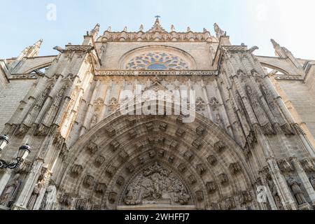 Porte de la cathédrale de Séville Banque D'Images