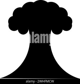 Explosion nucléaire éclatement champignon explosion icône de destruction explosive couleur noire illustration vectorielle image style plat simple Illustration de Vecteur