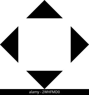 Quatre flèches pointant à partir de l'icône de l'emplacement du symbole central couleur noire illustration vectorielle image plat style simple Illustration de Vecteur