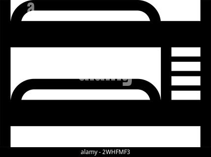 Icône de lit superposé à double étage couleur noire illustration vectorielle image plat style simple Illustration de Vecteur