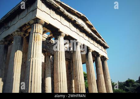 Temple d'Héphaïstos dans l'ancienne Agora, Athènes, Grèce Banque D'Images