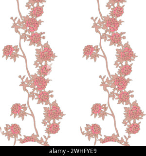 design de motif de vigne numérique textile dans une belle couleur dans un beau style Illustration de Vecteur