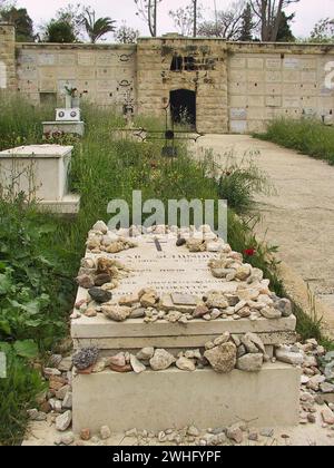 Tombe d'Oskar Schindler au cimetière catholique sur le Mont des oliviers à Jérusalem Banque D'Images