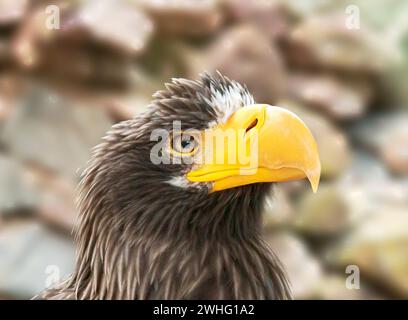 Aigle de mer géant, Portrait Banque D'Images