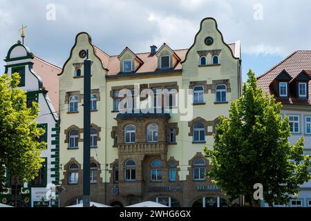 Bâtiments historiques à PeterstraÃŸe, Erfurt, Thuringe Banque D'Images