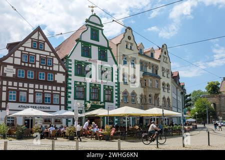 Bâtiments historiques à Peterstrasse, Erfurt, Thuringe Banque D'Images