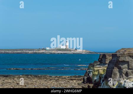 Vue de Amble à Coquet Island Banque D'Images