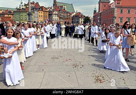 Célébration du corpus Christi, Pologne, Varsovie Banque D'Images