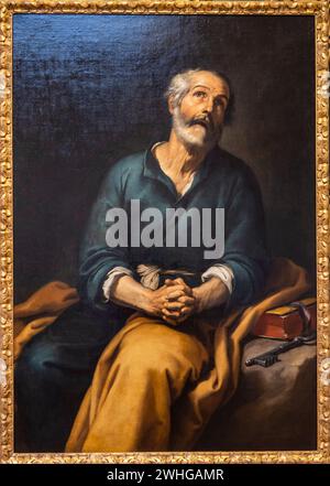 Bartolomé Esteban Murillo, Saint-Pierre en larmes, 1650-1655, huile sur toile, Museo de Bellas Artes, Bilbao, Espagne Banque D'Images