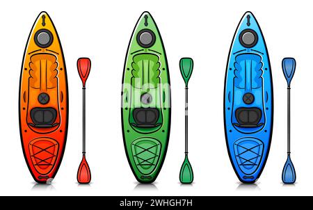 Illustration de dessin animé de canot sur fond blanc Illustration de Vecteur