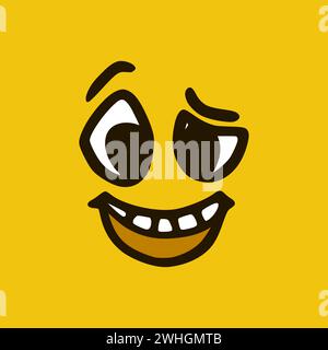 Expressions de visage de dessin animé. Illustration de la bouche et des yeux des personnages Doodle. Banque D'Images