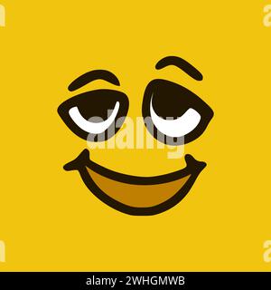 Expressions de visage de dessin animé. Illustration de la bouche et des yeux des personnages Doodle. Banque D'Images