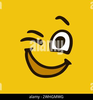 Expressions de visage de dessin animé. Illustration de la bouche et des yeux des personnages Doodle. Banque D'Images