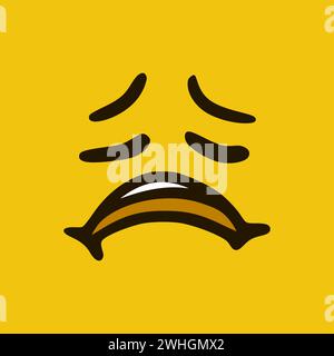 Expressions de visage de dessin animé. Illustration de la bouche et des yeux des personnages Doodle. Banque D'Images