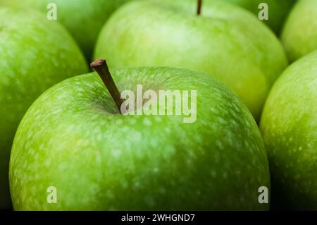 Gros plan sur la pomme verte Banque D'Images