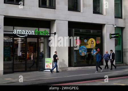 Supermarché Amazon Fresh, 20 Gracechurch Street, Londres, Royaume-Uni. 10 octobre 2023 Banque D'Images