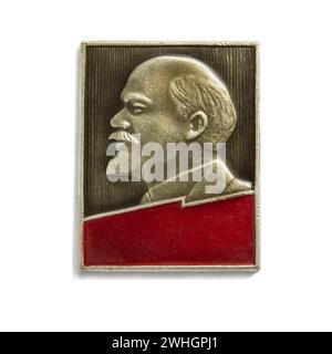 Image de Vladimir Ilyich Lénine sur le badge Banque D'Images