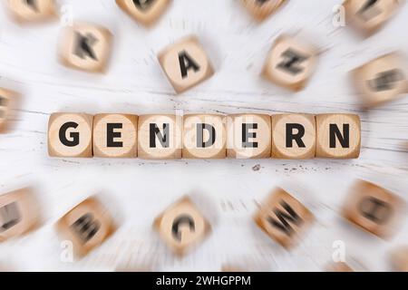 Gendern als Symbol für gendergerechte Sprache gender auf Würfeln Kommunikation Konzept Stuttgart, Deutschland - 24. Januar 2024 : Gendern als Symbol für gendergerechte Sprache gender auf Würfeln Kommunikation Konzept in Stuttgart, Deutschland. *** Gendern als Symbol für gendergerechte Sprache gender auf Würfeln Kommunikation Konzept Stuttgart, Allemagne 24 janvier 2024 Gendern als Symbol für gendergerechte Sprache gender auf Würfeln Kommunikation Konzept in Stuttgart, Allemagne Banque D'Images