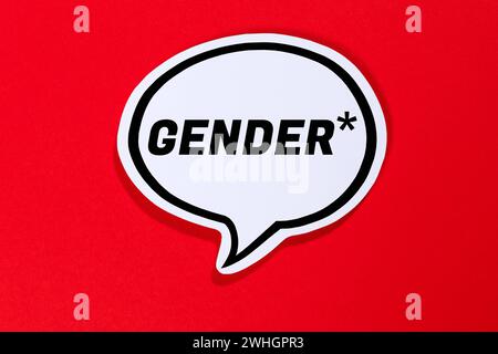 Gendern mit Gendersternchen als Symbol für gendergerechte Sprache in Sprechblase Kommunikation Konzept reden Stuttgart, Deutschland - 23. Januar 2024 : Gendern mit Gendersternchen als Symbol für gendergerechte Sprache in Sprechblase Kommunikation Konzept reden in Stuttgart, Deutschland. *** Gendern mit Gendersternchen als Symbol für gendergerechte Sprache in Sprechblase Kommunikation Konzept reden Stuttgart, Allemagne 23 janvier 2024 Gendern mit Gendersternchen als Symbol für gendergerechte Sprache in Sprechblase Kommunikation Konzept reden in Stuttgart, Allemagne Banque D'Images