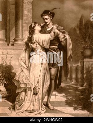 Roméo et Juliette - affiche théâtrale 1879 Banque D'Images