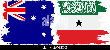 Somaliland et Australie grunge drapeaux connexion, vecteur Illustration de Vecteur