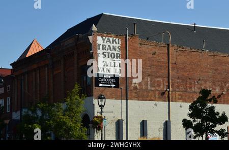 Bâtiment historique dans la ville de Yakima, Washington Banque D'Images