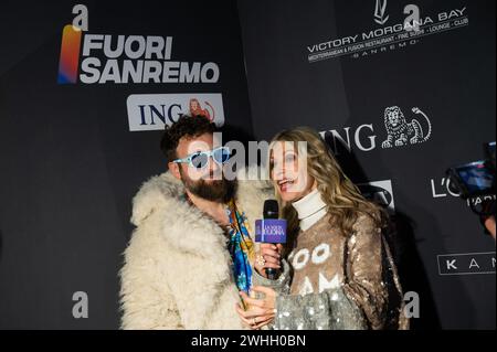 Sanremo,Italia,5 Febbraio 2024.Sanremo , 74° concours italien de la chanson - fotocall Party Radio Italia Banque D'Images