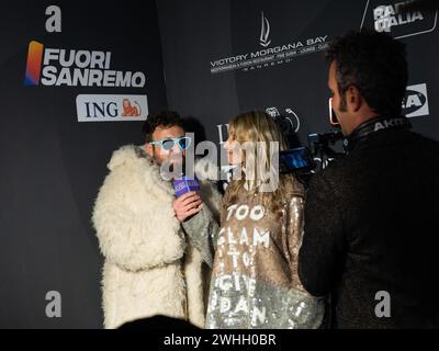 Sanremo,Italia,5 Febbraio 2024.Sanremo , 74° concours italien de la chanson - fotocall Party Radio Italia Banque D'Images