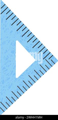 Illustration vectorielle d'icône Doodle règle triangulaire bleue Illustration de Vecteur