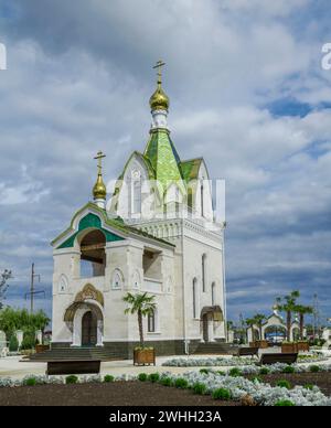 Temple d'intercession de la Bienheureuse Vierge Marie dans la ferme Novoukrainsky. Région de Krasnodar. Russie Banque D'Images