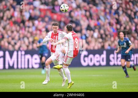 Amsterdam, pays-Bas. 10 février 2024. AMSTERDAM, PAYS-BAS - 10 FÉVRIER : lors du match Azerion Vrouwen Eredivisie entre Ajax et Feyenoord à la Johan Cruijff Arena le 10 février 2024 à Amsterdam, pays-Bas. (Photo de Jan Mulder/Orange Pictures) crédit : Orange pics BV/Alamy Live News Banque D'Images