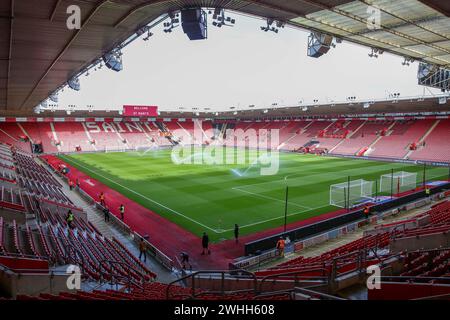 Southampton, Royaume-Uni. 10 février 2024. Ground View Inside the Stadium pendant le Southampton FC contre Huddersfield Town AFC au St.Mary's Stadium, Southampton, Angleterre, Royaume-Uni le 10 février 2024 Credit : Every second Media/Alamy Live News Banque D'Images