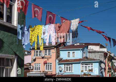 Célèbre quartier Ayvansaray dans le quartier de Fatih à Istanbul, Turquie Banque D'Images