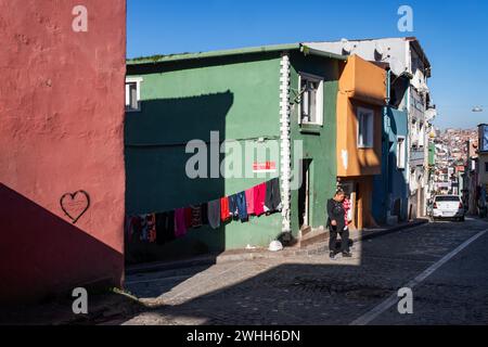 Célèbre quartier Ayvansaray dans le quartier de Fatih à Istanbul, Turquie Banque D'Images