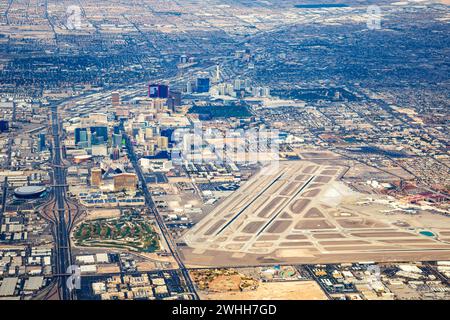 Las Vegas, États-Unis - 7 novembre 2022 : vue aérienne de l'aéroport international de LAS Vegas (LAS) aux États-Unis. Banque D'Images