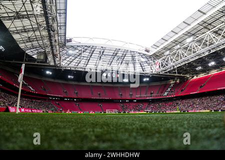 Amsterdam, pays-Bas. 10 février 2024. Amsterdam - le score lors du match entre Ajax V1 contre Feyenoord V1 au Johan Cruijff Arena le 10 février 2024 à Amsterdam, pays-Bas. Crédit : Box to Box Pictures/Alamy Live News Banque D'Images