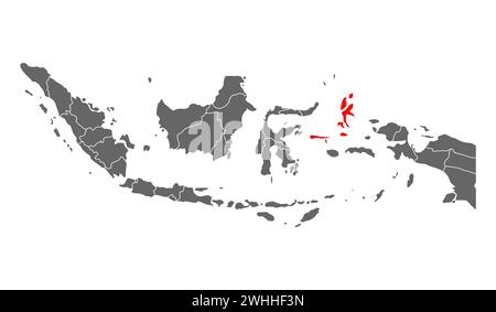 Indonésie détail de la forme de la carte du Nord Maluku, illustration vectorielle de symbole d'icône de concept graphique Flat Web . Illustration de Vecteur