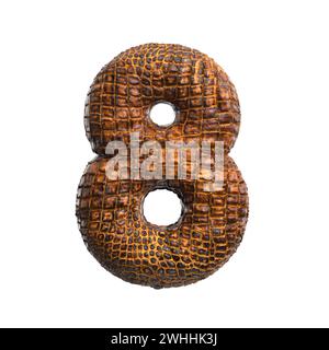 Numéro de crocodile 8 - chiffre de reptile 3d - convient pour la faune, l'écologie ou les sujets liés à la conservation Banque D'Images