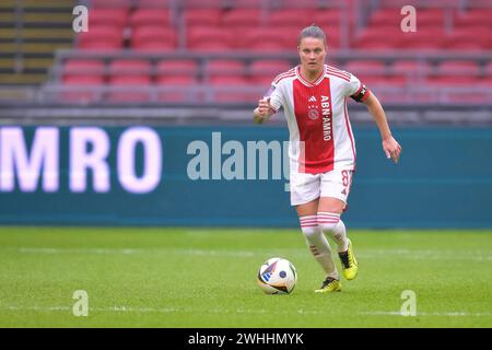 Amsterdam, pays-Bas. 10 février 2024. AMSTERDAM, PAYS-BAS - 10 FÉVRIER : lors du match Azerion Vrouwen Eredivisie entre Ajax et Feyenoord à la Johan Cruijff Arena le 10 février 2024 à Amsterdam, pays-Bas. (Photo de Jan Mulder/Orange Pictures) crédit : Orange pics BV/Alamy Live News Banque D'Images