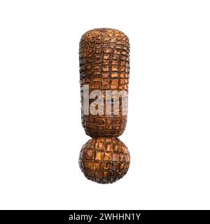 Point d'exclamation crocodile - symbole de reptile 3d - convient pour la faune, l'écologie ou les sujets liés à la conservation Banque D'Images