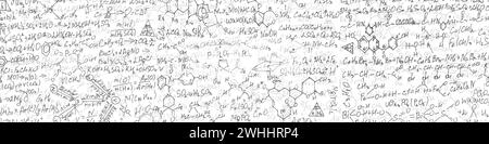 Formules manuscrites fond.fond scolaire en chimie .lettres et nombres . Illustration de Vecteur