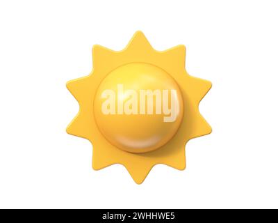 Icône Météo Soleil 3D. Banque D'Images