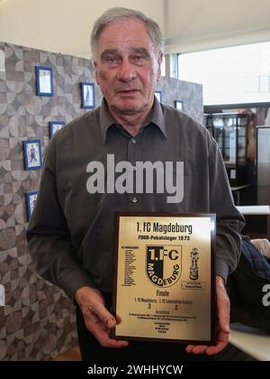 Le footballeur GDR Siegmund Mewes à 50 ans de victoire en coupe FDGB 1er FC Magdeburg le 05/01/2023 Banque D'Images