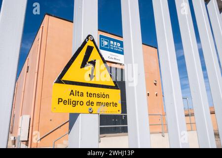 Avertissement de haute tension avec danger de mort Banque D'Images