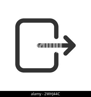 Icône de sortie du vecteur de glyphe isolée Illustration de Vecteur