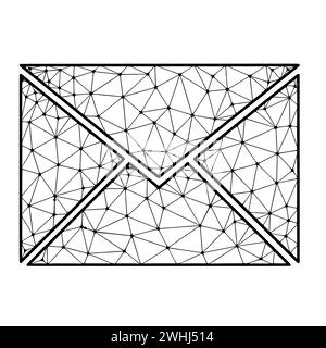 Icône de vecteur polygonal d'enveloppe isolée sur fond blanc. Banque D'Images