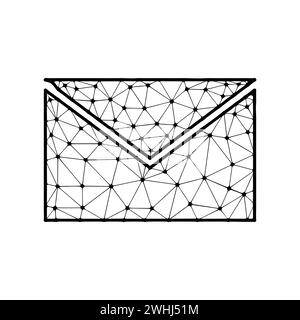 Icône de vecteur polygonal d'enveloppe isolée sur fond blanc. Banque D'Images