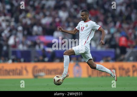 Qatar, Lusail, 10 février 2024 - Salem Al-Ajalin, de Jordanie, lors de la finale de la Coupe d'Asie de l'AFC entre la Jordanie et le Qatar au stade Lusail à Lusail, Qatar, le 10 février 2024. Crédit : Sebo47/Alamy Live News Banque D'Images