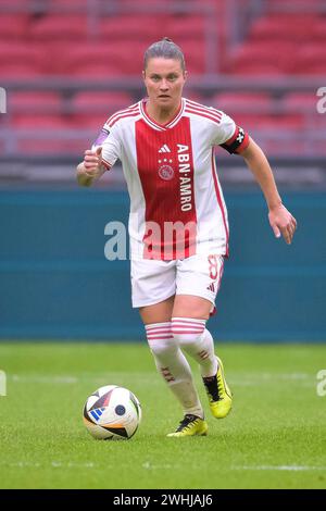 Amsterdam, pays-Bas. 10 février 2024. AMSTERDAM, PAYS-BAS - 10 FÉVRIER : lors du match Azerion Vrouwen Eredivisie entre Ajax et Feyenoord à la Johan Cruijff Arena le 10 février 2024 à Amsterdam, pays-Bas. (Photo de Jan Mulder/Orange Pictures) crédit : Orange pics BV/Alamy Live News Banque D'Images